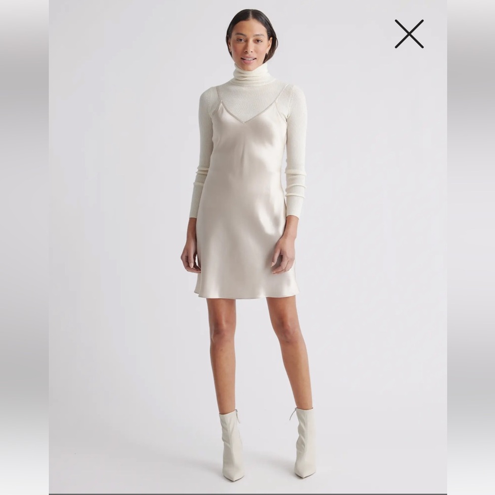 Quince Light Beige Satin Dress